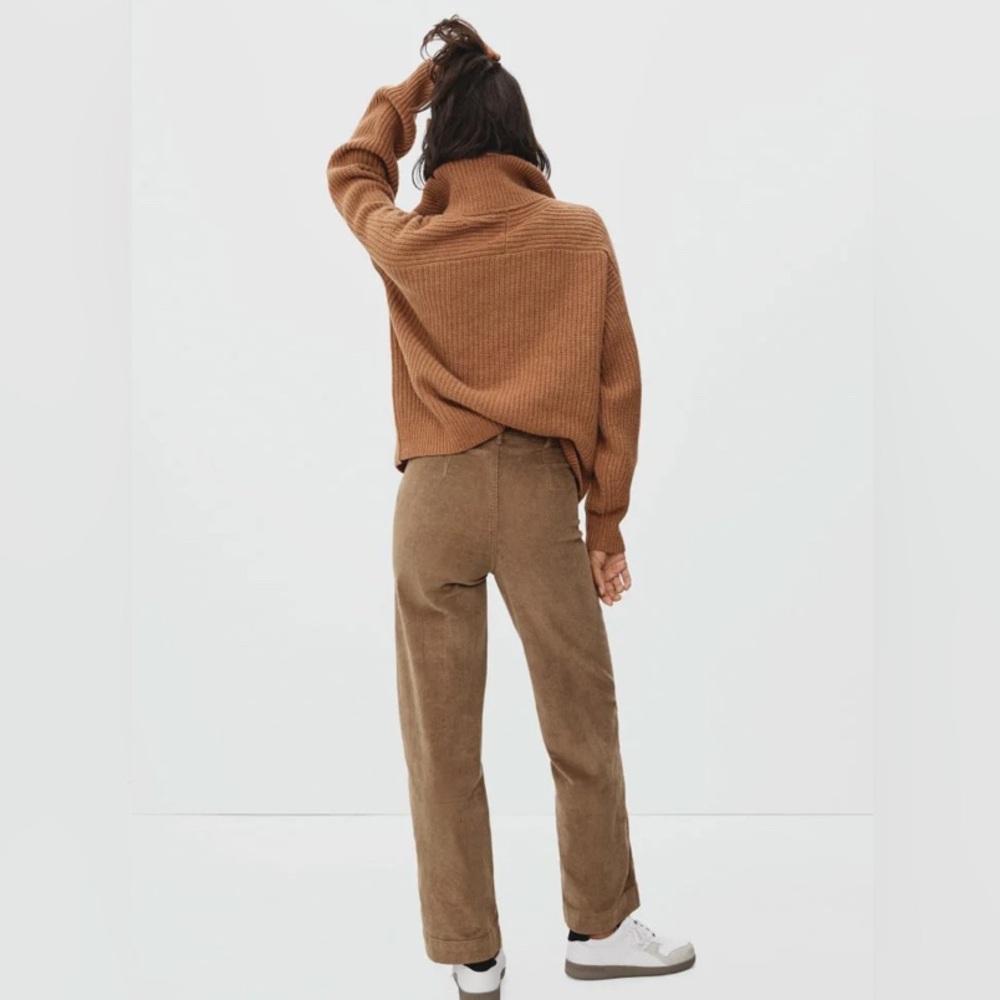 Everlane Women’s The Corduroy Wide Leg Brown Pants Size 12 - Picture 3 of 14